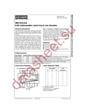 MM74HC259MTC datasheet  